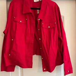Quacker Factory Vibrant Red Jean Jacket